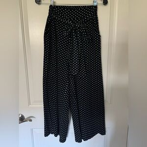Black Flowy Pants with White Polka Dots